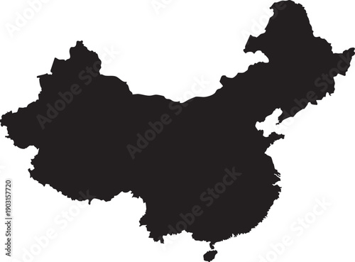 China Silhouette Map Vector Transparent Background Vector