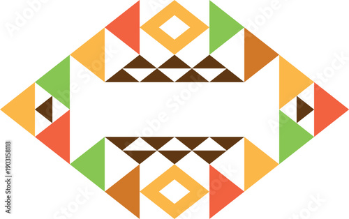 Aztec culture style logo. Color triangle design