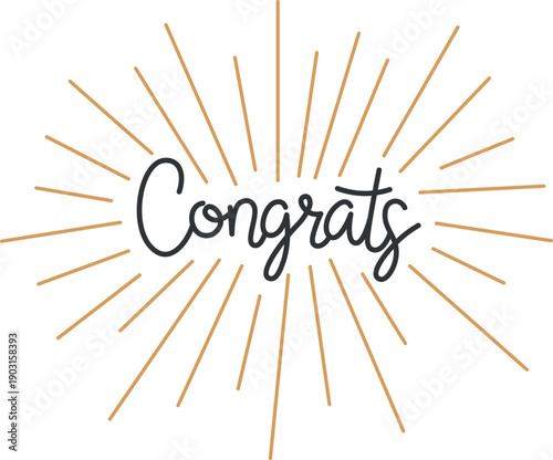 Congrats lettering in elegant calligraphic style. Best wishes