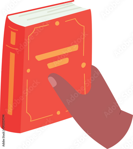 Hand hold book. Education icon. Study reading