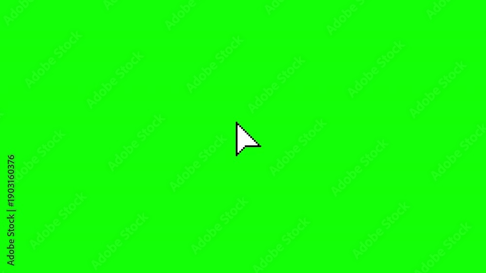 Pixel style mouse cursor double click animation on green screen ...