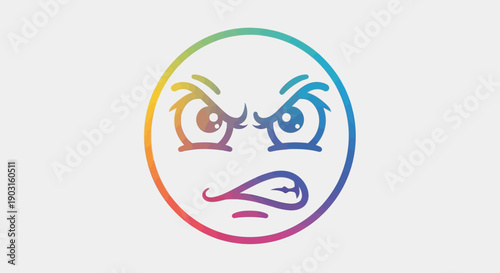 Vibrantly angry emoji illustration conveying intense frustration and colorful emotion design
