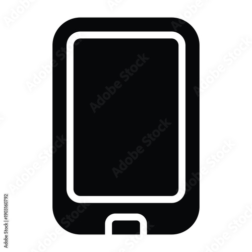 Smartphone Vector Icon, User Interface Related Solid Style Vector Icon.