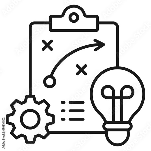 Innovation Plan Outline Icon Vector Illustration