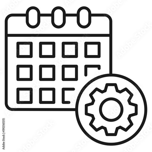 Project Schedule Outline Icon Vector Illustration