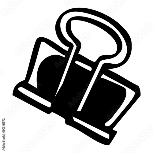 Hand Drawn Double Binder Clip Illustration