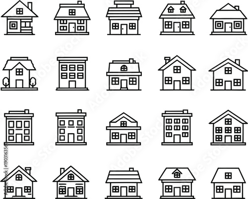 Bundle of diverse house designs and architectural styles