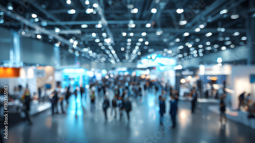 Wallpaper Mural A busy trade show floor filled with people and illuminated by bright lights creating a vibrant atmosphere. Torontodigital.ca