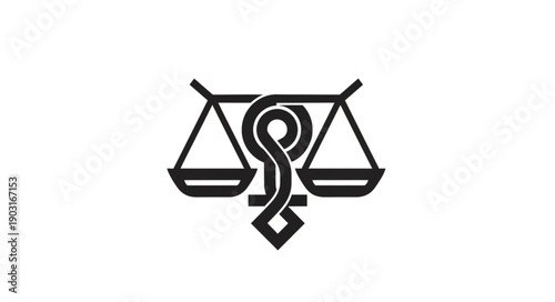 Symbol of Justice and Balance Scales with Ankh.