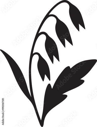 Oats Blossom Flower Icon – Vector Illustration