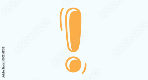 Vibrant orange cartoon style exclamation mark icon symbolizing warning attention and important