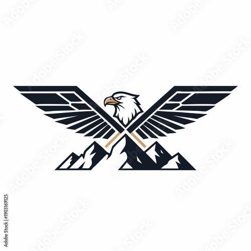 Eagle Wings Spread Freedom Mascot Logo Vector