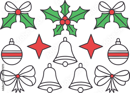 Christmas holiday design illustration. Natal festive celebration design. Christmas winter season design. Holiday decoration christmas design. Christmas tree festive design. Christmas gift holiday