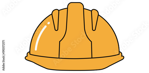 Safety First: A vibrant illustration of a construction helmet, symbolizing workplace safety and protection. 