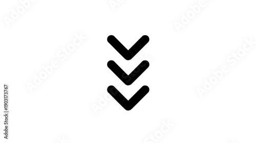 arrow down, Animated arrows, downward arrow animation with white background.