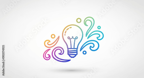 Vibrant artistic light bulb with swirling patterns symbolizing creative ideas and innovative thought