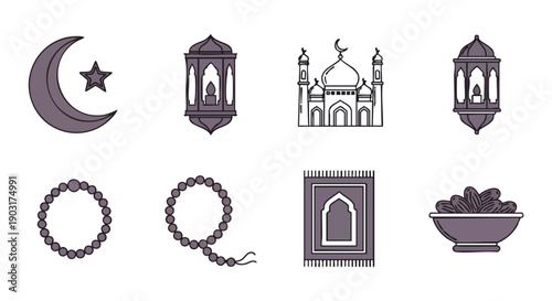 Collection Dicônes Sacrées du Ramadan Duotone Minimal