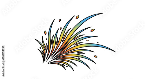 Vibrant abstract colorful burst illustration with dynamic lines and festive artistic flair