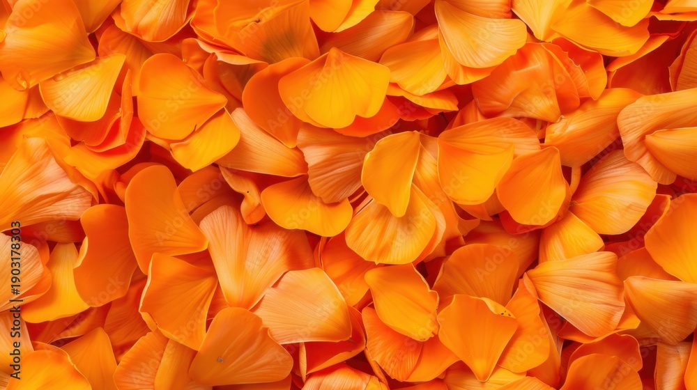 Obraz premium Vibrant Orange Petals in a Abundant Layer Offering a Rich Textural Experience for Nature and Floral Themes