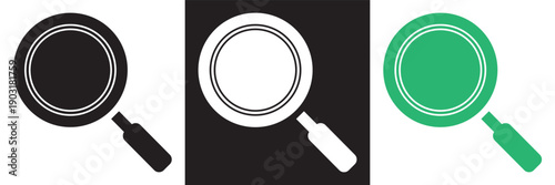 Online shopping search icon illustration. Minimal vector icons showing a magnifying glass with shopping bag, representing ecommerce search, product discovery, and online retail concepts.EPS10/AI.