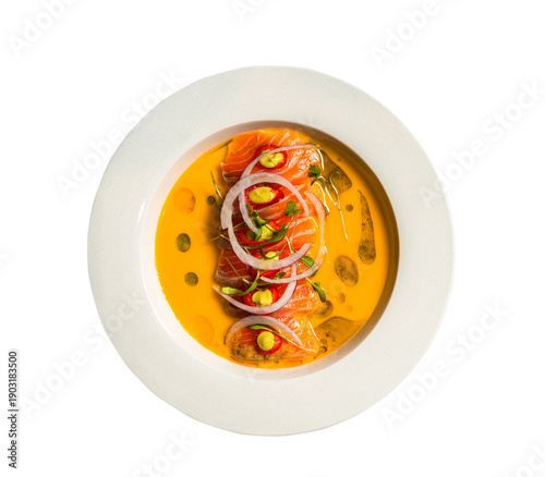 Tableau sur toile Peruvian seabass ceviche
