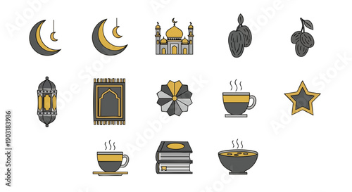 Ensemble Dicônes Minimalistes du Ramadan avec Tasbih