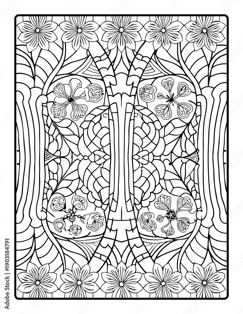 Fototapeta premium Mandala Pattern High Quality Coloring Book Page