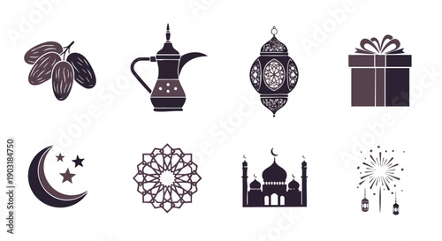 Grille Dicônes Zakat Islamiques Duotone Minimalistes