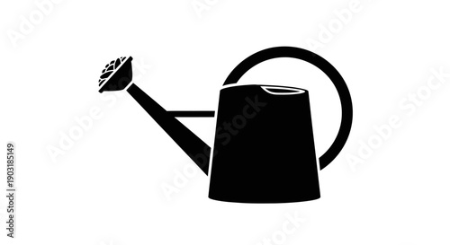 This black vector icon represents a paint bucket with a brush, symbolizing painting, creativity, renovation, and artistic work. It is commonly used for home improvement projects, art supplies, design 