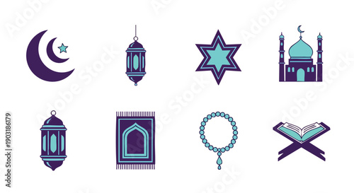 Jeu Dicônes Dobjets Spirituels Apaisants pour le Ramadan