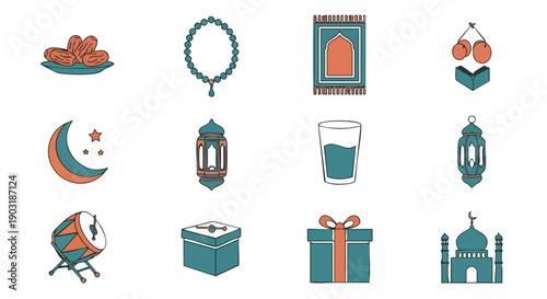 Set Dicônes Ramadan Duotone Sarcelle Orange