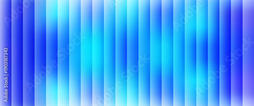 Abstract vertical blue light bar pattern background with glowing cyan center, creating a vibrant digital sound wave or equalizer effect, isolated on