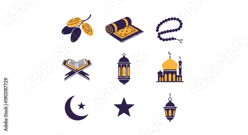 Symboles Essentiels Islamiques dIftar et de Dévotion