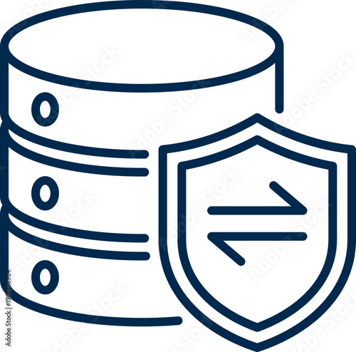 Privacy Data Management Line Icon