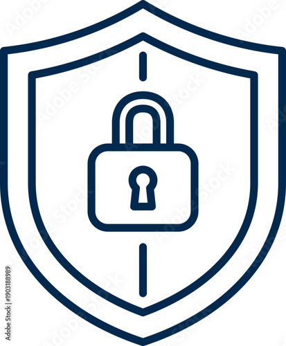 Cyber Threat Protection Line Icon