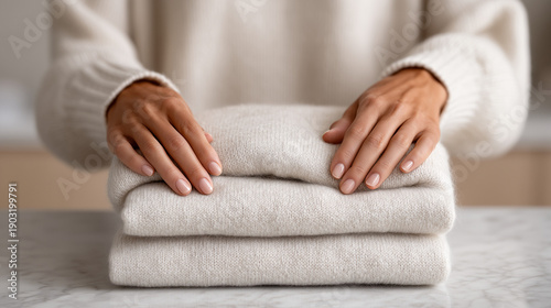 A woman's hands folding a n...