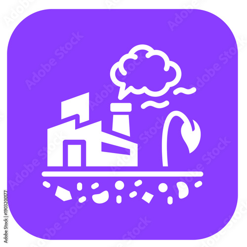 Factory pollutes environment with smoke and waste nearby