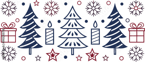 Navidad holiday design illustration. Christmas festive design illustration. Navidad celebration greeting design. Christmas tree holiday design. Navidad gift holiday design. Christmas winter celebrate