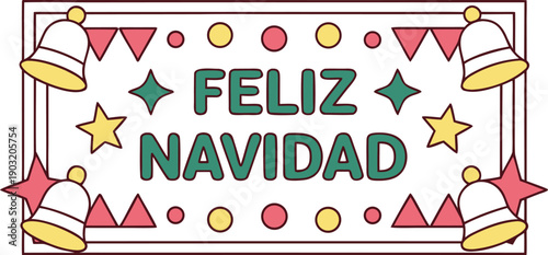 Navidad holiday design illustration. Christmas festive design illustration. Navidad celebration greeting design. Christmas tree holiday design. Navidad gift holiday design. Christmas winter celebrate