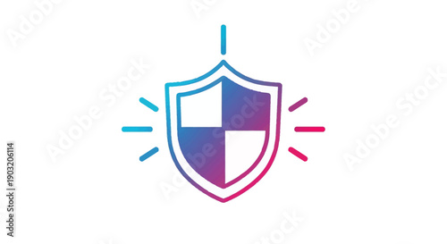 Vibrant gradient shield icon symbolizing digital security cybersecurity and data protection
