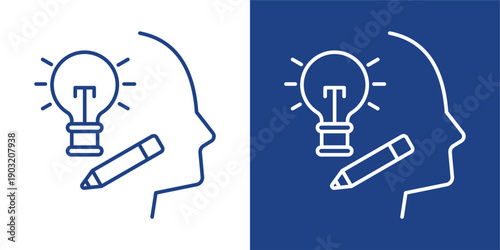 Design Thinking Blue And White Icon Style Collection
