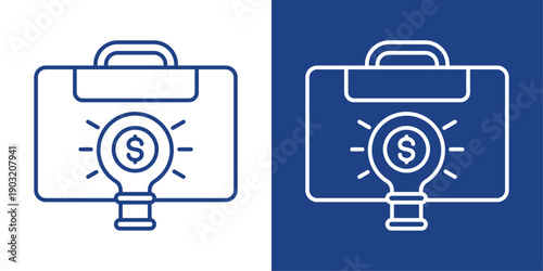 Business Innovation Blue And White Icon Style Collection