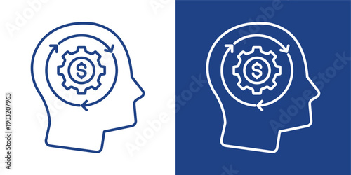 Entrepreneurial Mindset Blue And White Icon Style Collection