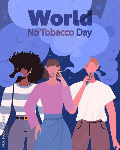 World No Tobacco Day, held annually on May 31st, highlights the dangers of tobacco use and promotes public awareness. Vector Not AI generated