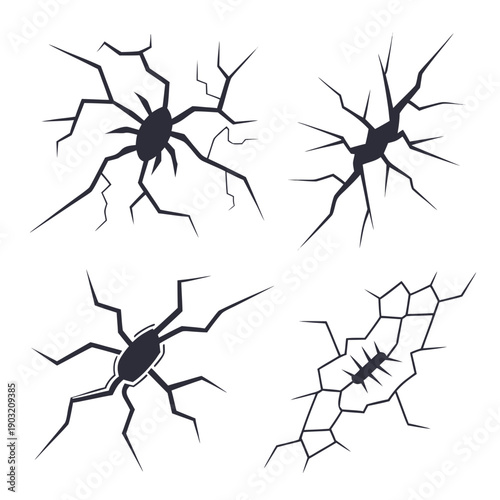 A collection of various types of neurons with different structures and branching patterns. Vector