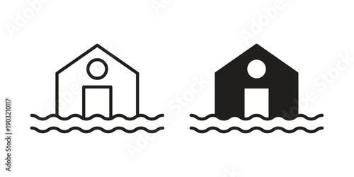 Flood icons for graphic design, logo, Web site, social media, UI, mobile app, vector illustration