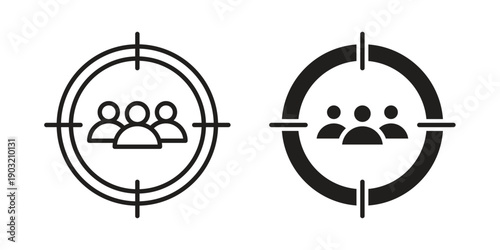 Focus group icons for graphic design, logo, Web site, social media, UI, mobile app, vector illustration