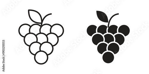 Grapes icons for graphic design, logo, Web site, social media, UI, mobile app, vector illustration