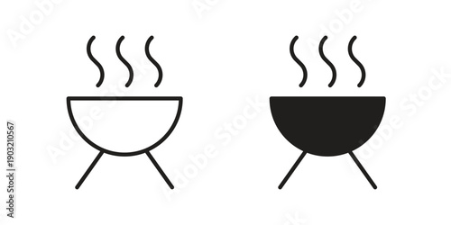 Grill icons for graphic design, logo, Web site, social media, UI, mobile app, vector illustration
