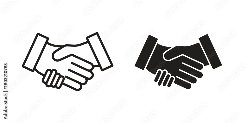 Obraz premium Handshake icons for graphic design, logo, Web site, social media, UI, mobile app, vector illustration